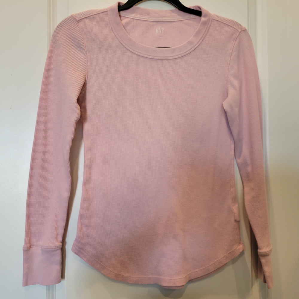 GAP Light Pink Ribbed Long Sleeve Top